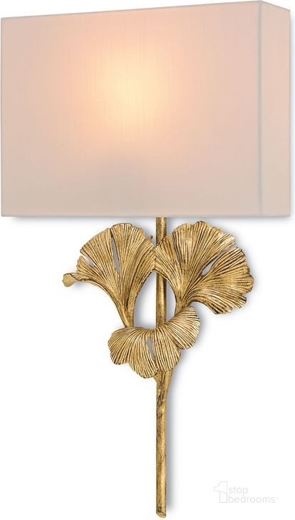 The appearance of Gingko Gold Wall Sconce designed by Currey & Company in the modern / contemporary interior design. This gold piece of furniture  was selected by 1StopBedrooms from Gingko Collection to add a touch of cosiness and style into your home. Sku: 5178. Product Type: Wall Sconce. Material: Iron.