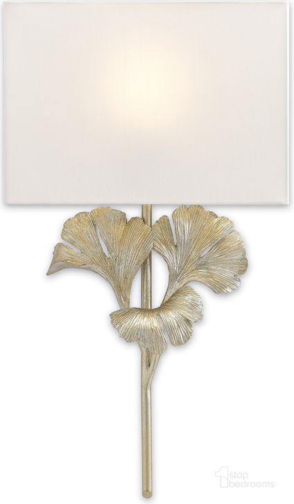 The appearance of Gingko Silver Wall Sconce designed by Currey & Company in the modern / contemporary interior design. This silver piece of furniture  was selected by 1StopBedrooms from Gingko Collection to add a touch of cosiness and style into your home. Sku: 5900-0009. Product Type: Wall Sconce. Material: Iron. Image1