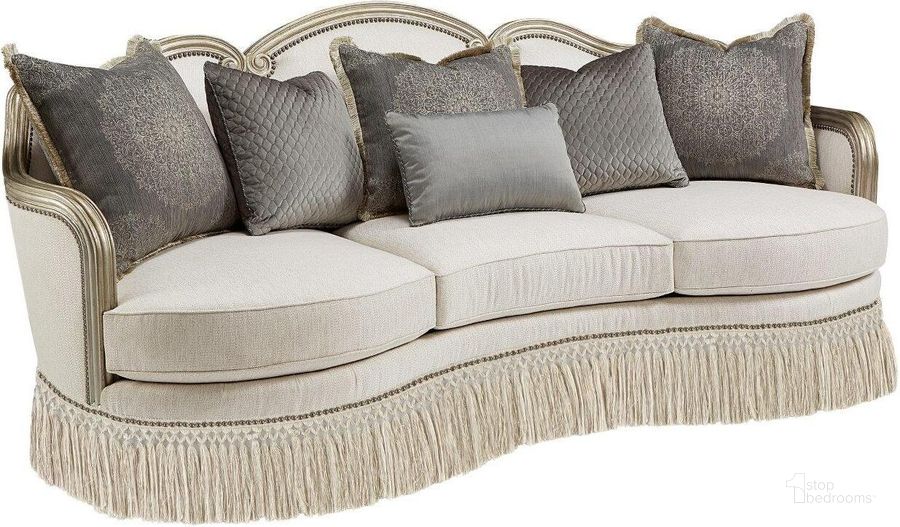 The appearance of Giovanna Bezel Sofa designed by A.R.T. in the transitional interior design. This bezel piece of furniture  was selected by 1StopBedrooms from Giovanna Collection to add a touch of cosiness and style into your home. Sku: 509501-5727AB. Material: Wood. Product Type: Sofa. Image1