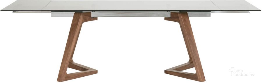 The appearance of Giugliano Brown Dining Table 0qd2331906 designed by Artisan Elegance in the modern / contemporary interior design. This brown piece of furniture  was selected by 1StopBedrooms from Giugliano Collection to add a touch of cosiness and style into your home. Sku: 1602-DT.WAL/SGRY. Table Base Style: Double Pedestal. Material: Wood. Product Type: Dining Table. Table Top Shape: Rectangular. Size: 103". Image1