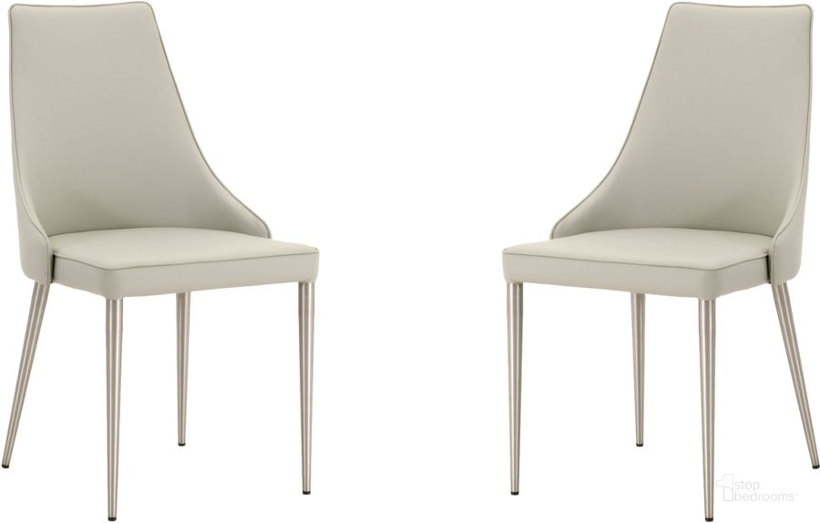 The appearance of Giugliano Gray Dining Chair Set of 2 designed by Artisan Elegance in the modern / contemporary interior design. This gray piece of furniture  was selected by 1StopBedrooms from Giugliano Collection to add a touch of cosiness and style into your home. Sku: 1618.SYN.LGRY. Product Type: Dining Chair. Material: Stainless Steel. Image1