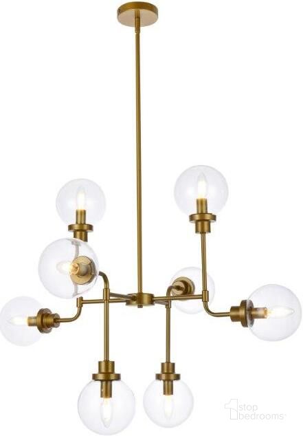 The appearance of Glade Brass Pendant Lighting 0qd24307597 designed by Isaac Tahari in the transitional interior design. This brass piece of furniture  was selected by 1StopBedrooms from Glade Collection to add a touch of cosiness and style into your home. Sku: LD7039D36BR. Material: Metal. Product Type: Pendant Lighting. Image1