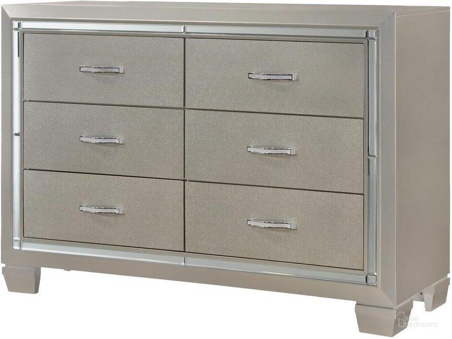 The appearance of Glamour Youth Champagne Dresser designed by Picket House in the modern / contemporary interior design. This gray piece of furniture  was selected by 1StopBedrooms from Glamour Collection to add a touch of cosiness and style into your home. Sku: LT111DR. Material: Wood. Product Type: Dresser. Image1