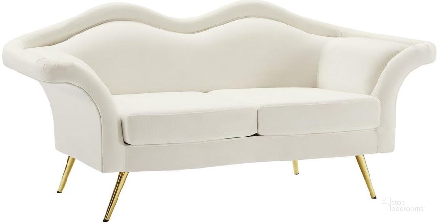 The appearance of Glanmire Cream Velvet Loveseat designed by Furnique in the modern / contemporary interior design. This cream velvet piece of furniture  was selected by 1StopBedrooms from Glanmire Collection to add a touch of cosiness and style into your home. Sku: 607Cream-L. Product Type: Loveseat. Material: Velvet. Image1