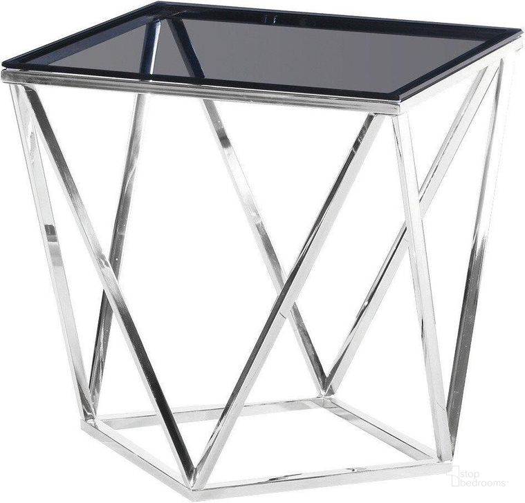 The appearance of Glass And Stainless Steel End Table In Silver And Smoked designed by Best Master Furniture in the modern / contemporary interior design. This silver piece of furniture  was selected by 1StopBedrooms from  to add a touch of cosiness and style into your home. Sku: E42. Material: Glass. Product Type: End Table.