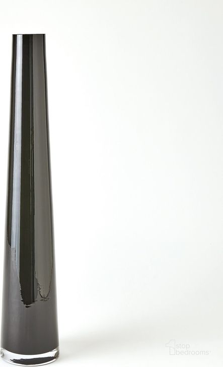 The appearance of Glass Tower Large Vase In Black designed by Global Views in the modern / contemporary interior design. This black piece of furniture  was selected by 1StopBedrooms from Glass Collection to add a touch of cosiness and style into your home. Sku: 6.60612. Material: Glass. Product Type: Vase. Image1