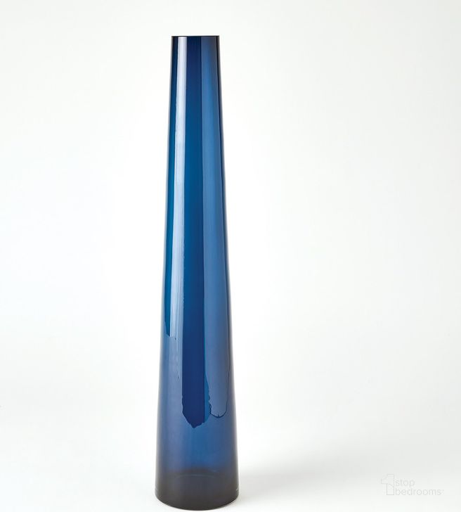 The appearance of Glass Tower Large Vase In Blue designed by Global Views in the modern / contemporary interior design. This blue piece of furniture  was selected by 1StopBedrooms from Glass Collection to add a touch of cosiness and style into your home. Sku: 6.60614. Material: Glass. Product Type: Vase. Image1