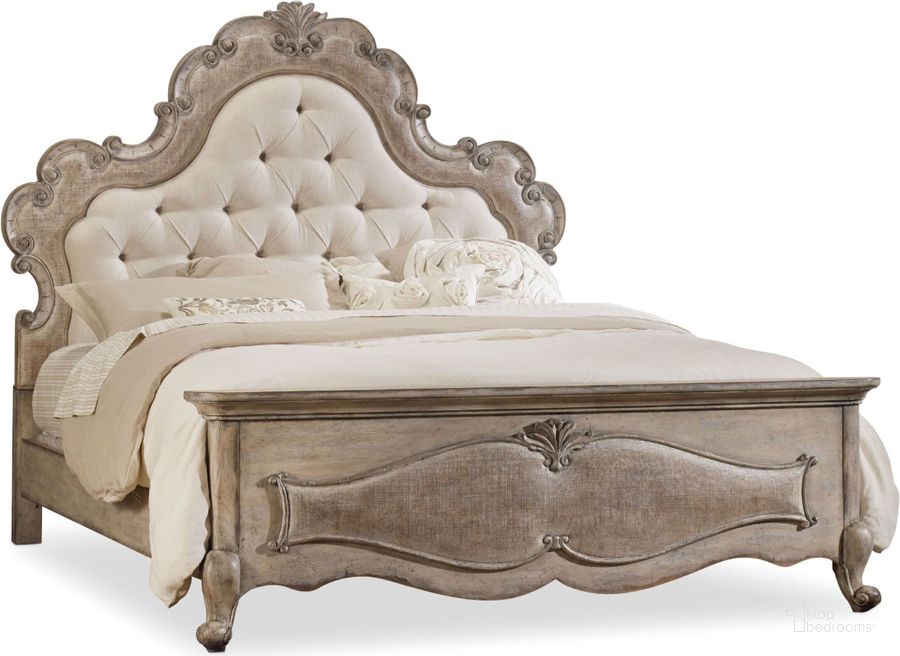 The appearance of Chatelet Beige And Antique Linen King upholstered Panel Bed designed by Hooker in the traditional interior design. This beige piece of furniture  was selected by 1StopBedrooms from Chatelet Collection to add a touch of cosiness and style into your home. Sku: 5450-90867;5450-90868;5450-90869. Bed Type: Panel Bed. Material: Wood. Product Type: Panel Bed. Bed Size: King. Image1