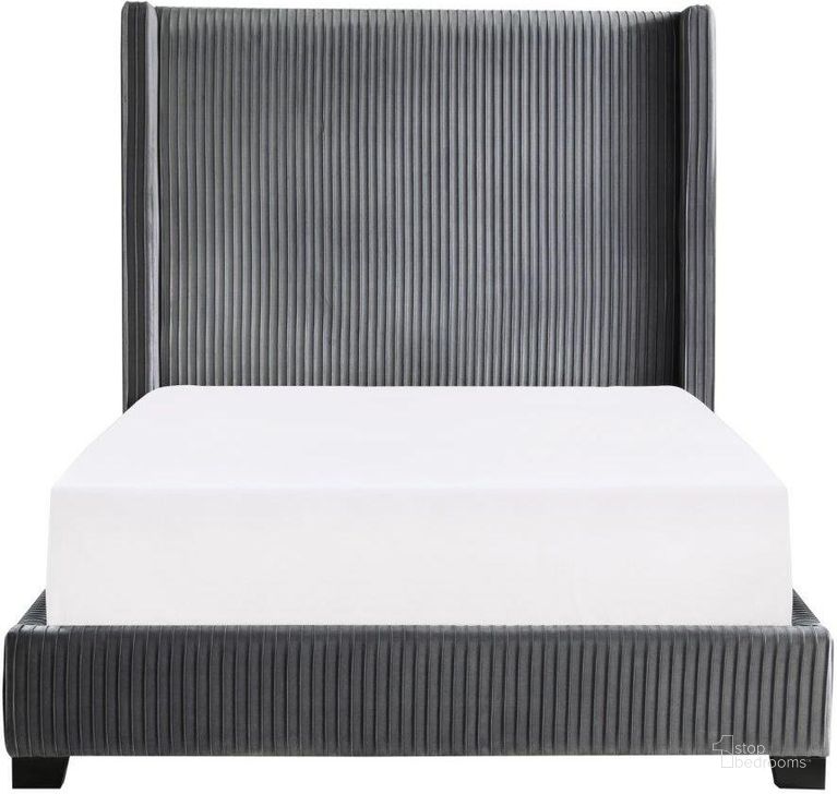 The appearance of Glenbury Dark Gray Full Upholstered Panel Bed In A Box designed by Homelegance in the transitional interior design. This gray piece of furniture  was selected by 1StopBedrooms from Glenbury Collection to add a touch of cosiness and style into your home. Sku: 1547F-1. Bed Type: Panel Bed. Product Type: Panel Bed. Bed Size: Full. Material: Velvet. Image1