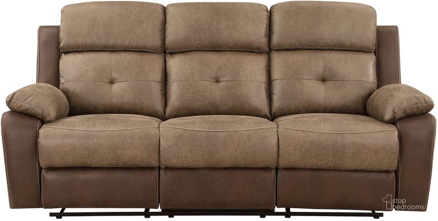 The appearance of Glendale Double Reclining Sofa In Brown designed by Homelegance in the transitional interior design. This brown piece of furniture  was selected by 1StopBedrooms from Glendale Collection to add a touch of cosiness and style into your home. Sku: 8599BR-3. Material: Microfiber. Product Type: Reclining Sofa. Image1
