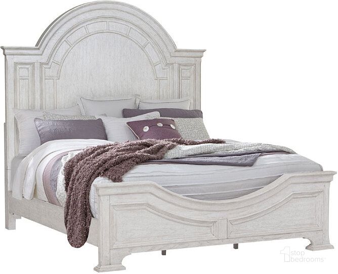 The appearance of Glendale Estates Panel Bed (Distressed White) (California King) designed by Pulaski in the country / farmhouse interior design. This distressed white piece of furniture  was selected by 1StopBedrooms from Glendale Estates Collection to add a touch of cosiness and style into your home. Sku: P166160;P166161;P166167. Bed Type: Panel Bed. Product Type: Panel Bed. Bed Size: California King.