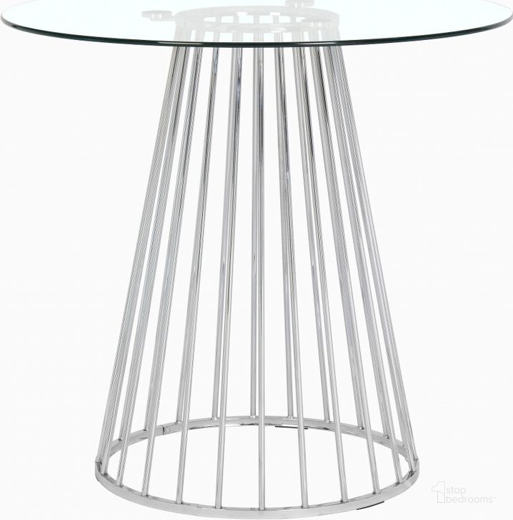 The appearance of Glendawn Chrome Counter Height Table designed by Furnique in the modern / contemporary interior design. This chrome piece of furniture  was selected by 1StopBedrooms from Glendawn Collection to add a touch of cosiness and style into your home. Sku: 754-T-1;754-T-2. Table Base Style: Pedestal. Table Top Shape: Round. Product Type: Counter Height Table. Size: 40". Image1