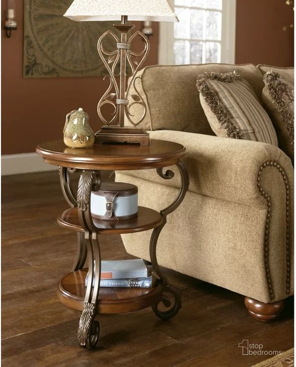 The appearance of Glengarry Medium Brown Chairside Table End Table designed by Versailles Home in the traditional interior design. This medium brown piece of furniture  was selected by 1StopBedrooms from Glengarry Collection to add a touch of cosiness and style into your home. Sku: T517-7. Table Top Shape: Triangular. Material: Metal. Product Type: Chairside Table. Image1