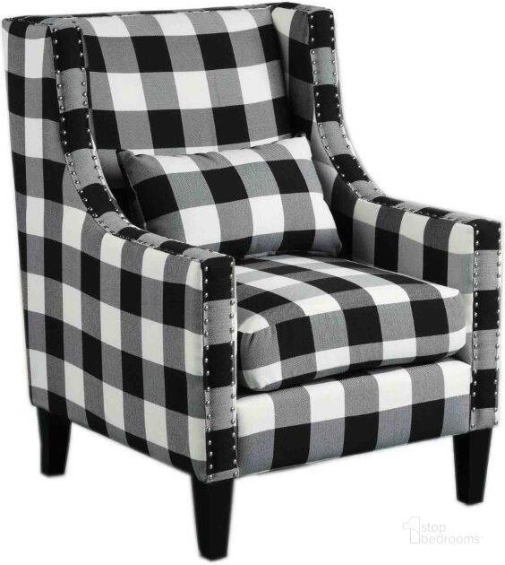 The appearance of Glenn 20 Inch Transitional Fabric Arm Chair In Black And White designed by Best Master Furniture in the transitional interior design. This black/white piece of furniture  was selected by 1StopBedrooms from Glenn Collection to add a touch of cosiness and style into your home. Sku: HT001CP. Material: Fabric. Product Type: Arm Chair. Image1