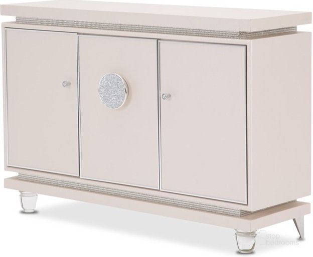 The appearance of Glimmering Heights Ivory Sideboard designed by AICO in the transitional interior design. This ivory piece of furniture  was selected by 1StopBedrooms from Glimmering Heights Collection to add a touch of cosiness and style into your home. Sku: 9011007-111. Product Type: Sideboard. Image1