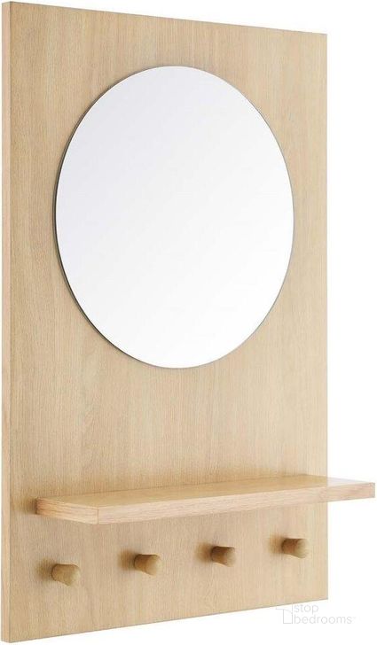 The appearance of Glint Mirror In Oak designed by Modway in the modern / contemporary interior design. This oak piece of furniture  was selected by 1StopBedrooms from Glint Collection to add a touch of cosiness and style into your home. Sku: EEI-6347-OAK. Material: Wood. Product Type: Accent Mirror. Image1