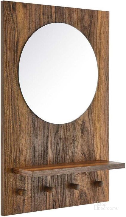 The appearance of Glint Mirror In Walnut designed by Modway in the modern / contemporary interior design. This walnut piece of furniture  was selected by 1StopBedrooms from Glint Collection to add a touch of cosiness and style into your home. Sku: EEI-6347-WAL. Material: Wood. Product Type: Accent Mirror. Image1