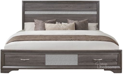 The appearance of Seville Storage Bed (King) designed by Global Furniture USA in the modern / contemporary interior design. This grey piece of furniture  was selected by 1StopBedrooms from Seville Collection to add a touch of cosiness and style into your home. Sku: SEVILLE-MALAMINE GREY-KB SIDE RAILS;SEVILLE-MALAMINE GREY-KB-HB/FB;SEVILLE-MALAMINE GREY-KB-FB DRAWERS. Bed Type: Storage Bed. Product Type: Storage Bed. Bed Size: King. Material: MDF.