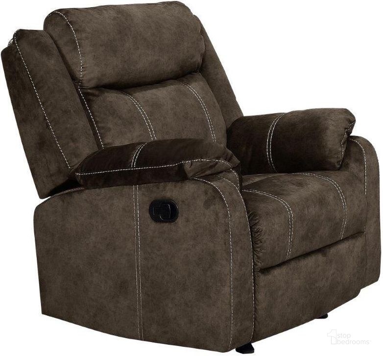 The appearance of Glider Recliner In Brown designed by Global Furniture USA in the traditional interior design. This brown piece of furniture  was selected by 1StopBedrooms from U7303C Collection to add a touch of cosiness and style into your home. Sku: U7303C-DOMINO COFFEE-GR. Material: Wood. Product Type: Recliner. Image1
