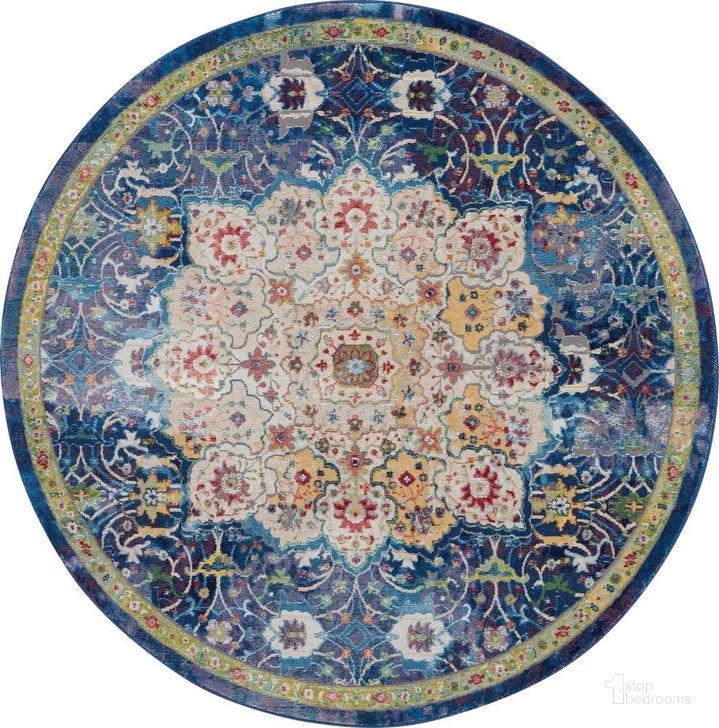 The appearance of Global Vintage Blue 4 Round Area Rug designed by Nourison in the traditional interior design. This blue piece of furniture  was selected by 1StopBedrooms from Global Vintage Collection to add a touch of cosiness and style into your home. Sku: 99446458001. Material: Polypropylene. Product Type: Area Rugs. Image1