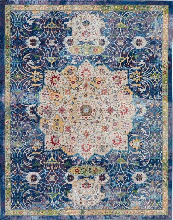 The appearance of Global Vintage Blue 8 X 10 Area Rug designed by Nourison in the traditional interior design. This blue piece of furniture  was selected by 1StopBedrooms from Global Vintage Collection to add a touch of cosiness and style into your home. Sku: 99446458094. Material: Polypropylene. Product Type: Area Rugs. Image1