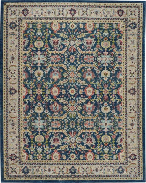 The appearance of Global Vintage Nav And Multicolor 8 X 10 Area Rug designed by Nourison in the traditional interior design. This navy and multicolor piece of furniture  was selected by 1StopBedrooms from Global Vintage Collection to add a touch of cosiness and style into your home. Sku: 99446708021. Material: Polypropylene. Product Type: Area Rugs. Image1