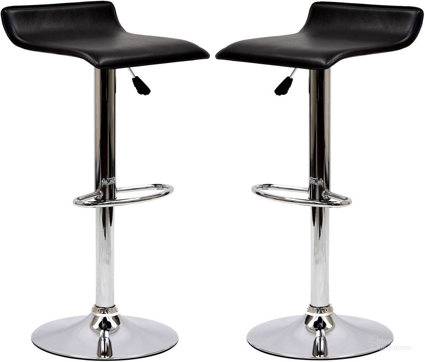The appearance of Gloria Black Bar Stool Set of 2 designed by Modway in the modern / contemporary interior design. This black piece of furniture  was selected by 1StopBedrooms from Gloria Collection to add a touch of cosiness and style into your home. Sku: EEI-937-BLK. Material: Leather. Product Type: Barstool. Image1