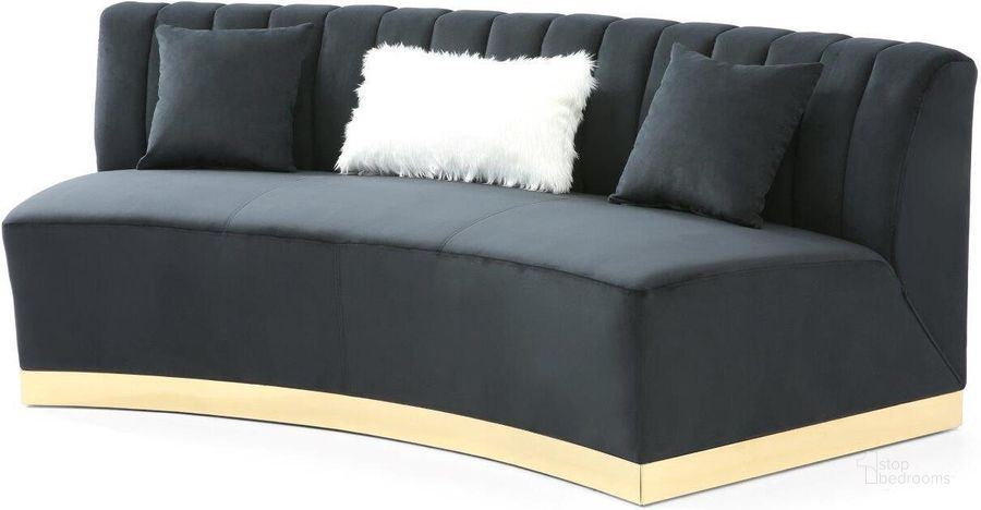 The appearance of Glory Brentwood Sofa Black designed by Glory in the modern / contemporary interior design. This black piece of furniture  was selected by 1StopBedrooms from Brentwood Collection to add a touch of cosiness and style into your home. Sku: G0433-S-Curved Sofa. Material: Steel. Product Type: Sofa. Image1
