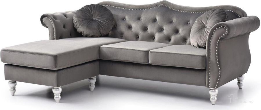 The appearance of Glory Furniture Hollywood Dark Gray Sofa Chaise designed by Glory in the transitional interior design. This dark gray piece of furniture  was selected by 1StopBedrooms from Hollywood Collection to add a touch of cosiness and style into your home. Sku: G0660B-SC-Sectional Components;G0660B-SC-Sectional Components;G0660B-SC-Sectional Components. Material: Wood. Product Type: Chaise. Image1