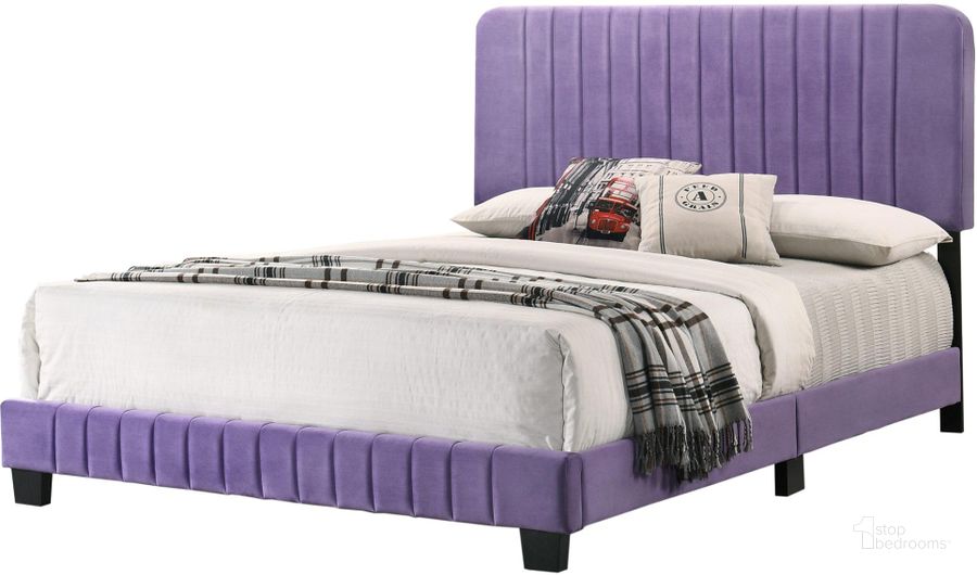 The appearance of Glory Furniture Lodi King Bed, Purple designed by Glory in the modern / contemporary interior design. This purple piece of furniture  was selected by 1StopBedrooms from Lodi Collection to add a touch of cosiness and style into your home. Sku: G0502-KB-UP-King  Bed. Bed Type: Panel Bed. Material: Wood. Product Type: Panel Bed. Bed Size: King. Image1