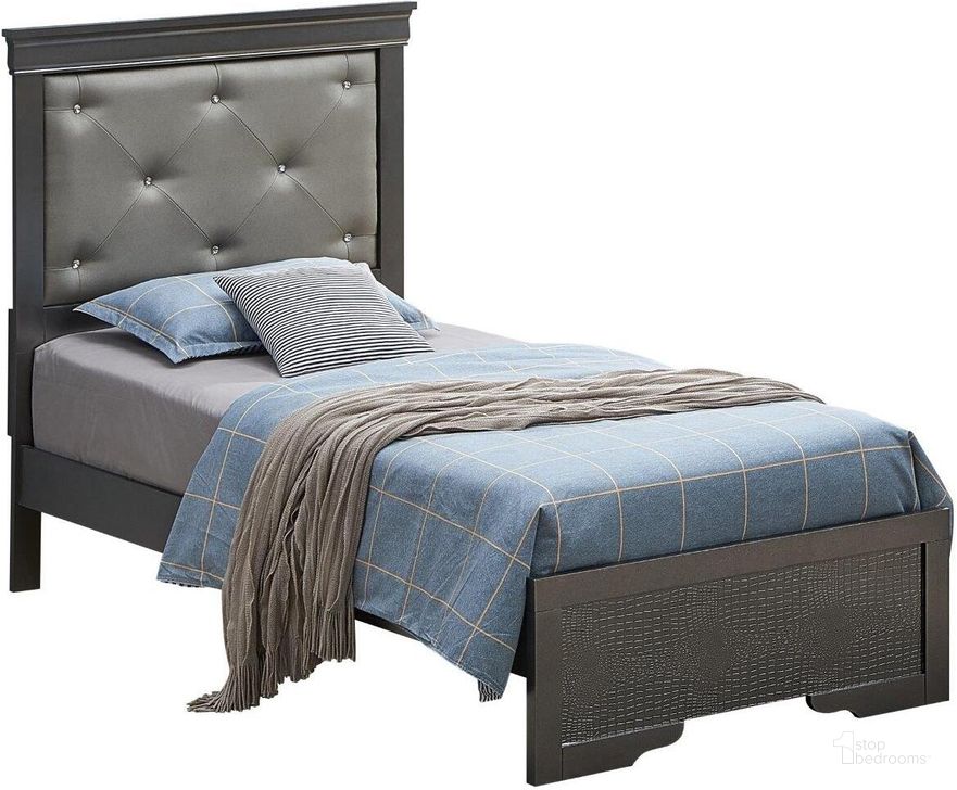 The appearance of Glory Furniture Lorana Charcoal G6502B-TB2 Twin Bed designed by Glory in the transitional interior design. This charcoal piece of furniture  was selected by 1StopBedrooms from Lorana Collection to add a touch of cosiness and style into your home. Sku: G6502B-TB2-HeadBoard;G6502B-TB2-Foot Board;G6502B-TB2-Rails. Bed Type: Panel Bed. Material: Wood. Product Type: Panel Bed. Bed Size: Twin.