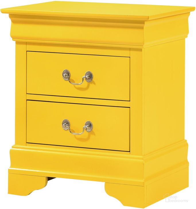 The appearance of Glory Furniture LouisPhillipe Nightstand, Yellow designed by Glory in the coastal interior design. This yellow piece of furniture  was selected by 1StopBedrooms from Louis Philippe Collection to add a touch of cosiness and style into your home. Sku: G02102-N-Nightstand. Material: Wood. Product Type: Nightstand. Image1