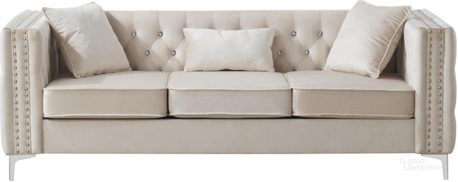 The appearance of Glory Furniture Paige Ivory Sofa designed by Glory in the modern / contemporary interior design. This ivory piece of furniture  was selected by 1StopBedrooms from Paige Collection to add a touch of cosiness and style into your home. Sku: G827A-S-SOFA SEAT, FRONT RAILS, CUSHION SEAT;G827A-S-SOFA ARMS, BACK, LEG AND HARDWARE. Material: Wood. Product Type: Sofa. Image1