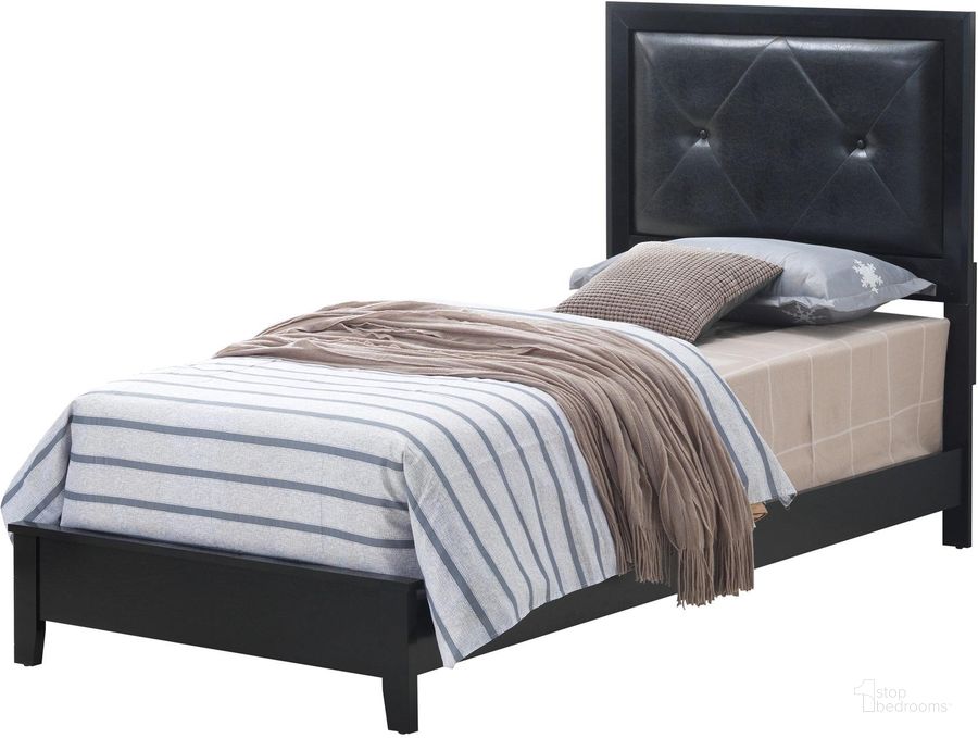 The appearance of Glory Furniture Primo Twin Bed, Black designed by Glory in the transitional interior design. This black piece of furniture  was selected by 1StopBedrooms from Primo Collection to add a touch of cosiness and style into your home. Sku: G1336A-TB-Twin Bed  Headboard;G1336A-TB-Twin Bed  Footboard;G1336A-TB-Twin Bed Rails. Bed Type: Panel Bed. Material: Wood. Product Type: Panel Bed. Bed Size: Twin.