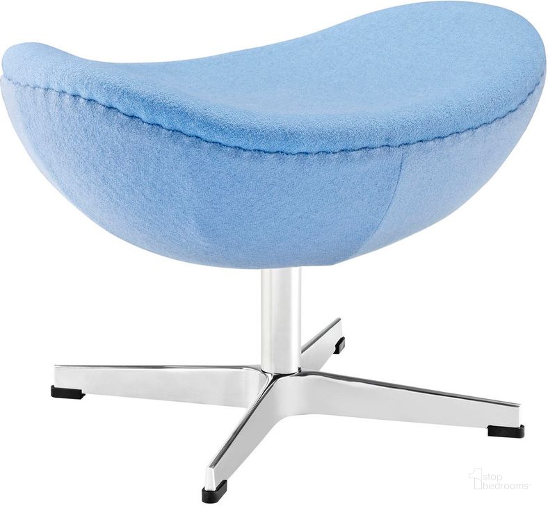 The appearance of Glove Wool Ottoman In Baby Blue designed by Modway in the modern / contemporary interior design. This baby blue piece of furniture  was selected by 1StopBedrooms from Glove Collection to add a touch of cosiness and style into your home. Sku: EEI-265-BBL. Material: Aluminum. Product Type: Ottoman. Image1