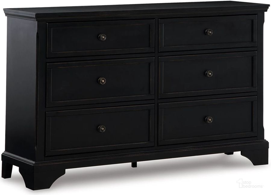 The appearance of Godley Black Dresser designed by Versailles Home in the traditional interior design. This black piece of furniture  was selected by 1StopBedrooms from Godley Collection to add a touch of cosiness and style into your home. Sku: B739-31. Material: Wood. Product Type: Dresser. Image1