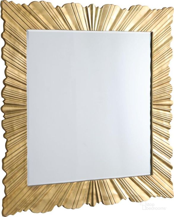 The appearance of Golda Gold Leaf Mirror designed by Meridian in the modern / contemporary interior design. This gold piece of furniture  was selected by 1StopBedrooms from Golda Collection to add a touch of cosiness and style into your home. Sku: 447-M. Material: Glass. Product Type: Mirror. Image1