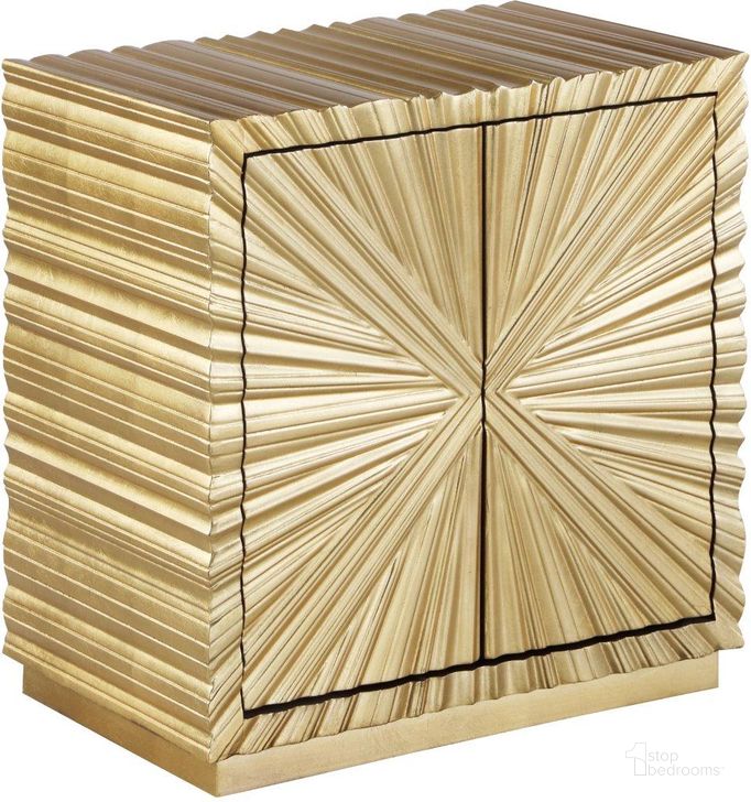 The appearance of Golda Gold Side Table designed by Meridian in the modern / contemporary interior design. This gold piece of furniture  was selected by 1StopBedrooms from Golda Collection to add a touch of cosiness and style into your home. Sku: 824. Material: Wood. Product Type: Side Table. Image1
