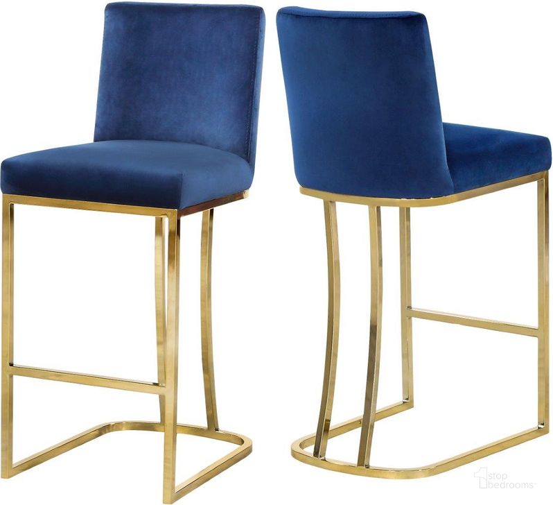 The appearance of Gordondale Navy Velvet Barstool 0qb2337314 designed by Furnique in the modern / contemporary interior design. This navy piece of furniture  was selected by 1StopBedrooms from Gordondale Collection to add a touch of cosiness and style into your home. Sku: 777Navy-C. Product Type: Barstool. Material: Velvet. Image1