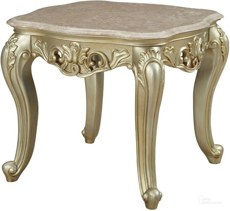 The appearance of Gorsedd End Table designed by ACME in the transitional interior design. This antique white piece of furniture  was selected by 1StopBedrooms from Gorsedd Collection to add a touch of cosiness and style into your home. Sku: 82442. Material: Wood. Product Type: End Table.