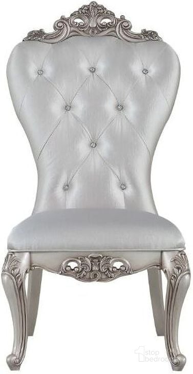 The appearance of Gorsedd Side Chair (Set of 2) designed by ACME in the transitional interior design. This antique white piece of furniture  was selected by 1StopBedrooms from Gorsedd Collection to add a touch of cosiness and style into your home. Sku: 67442. Material: Wood. Product Type: Dining Chair. Image1