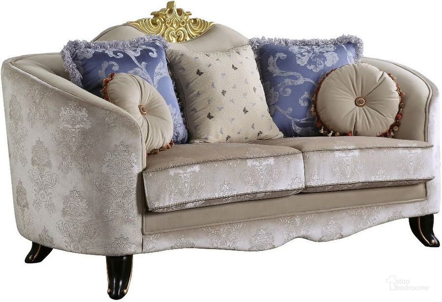 The appearance of Gothic Place Medium Color Loveseat designed by Isaac Tahari in the transitional interior design. This medium color piece of furniture  was selected by 1StopBedrooms from Gothic Place Collection to add a touch of cosiness and style into your home. Sku: 53946. Material: Fabric. Product Type: Loveseat. Image1
