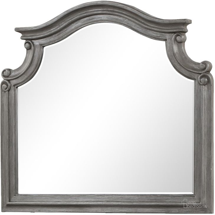 The appearance of Grace Mirror In Gray designed by Galaxy Home Furnishings in the modern / contemporary interior design. This gray piece of furniture  was selected by 1StopBedrooms from Grace Collection to add a touch of cosiness and style into your home. Sku: 698781402320. Material: Wood. Product Type: Mirror. Image1