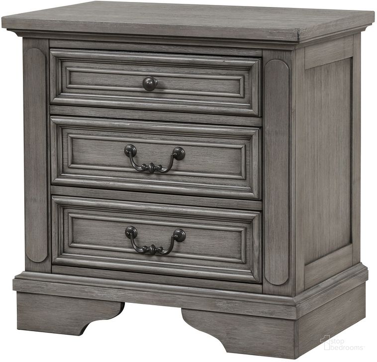The appearance of Grace Nightstand In Gray designed by Galaxy Home Furnishings in the modern / contemporary interior design. This gray piece of furniture  was selected by 1StopBedrooms from Grace Collection to add a touch of cosiness and style into your home. Sku: 698781248744. Material: Wood. Product Type: Nightstand. Image1