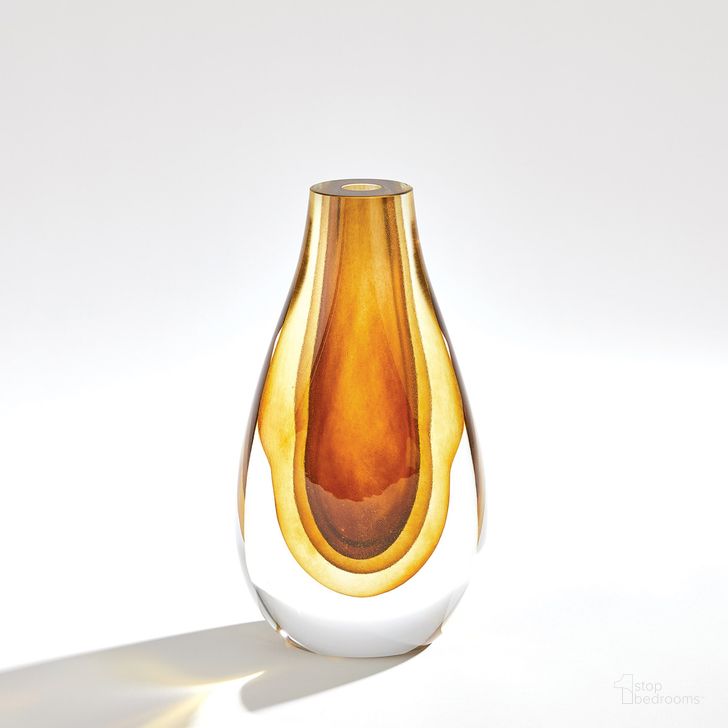 The appearance of Gradient Small Vase In Amber designed by Global Views in the modern / contemporary interior design. This brown piece of furniture  was selected by 1StopBedrooms from Gradient Collection to add a touch of cosiness and style into your home. Sku: 7.60191. Material: Glass. Product Type: Vase. Image1
