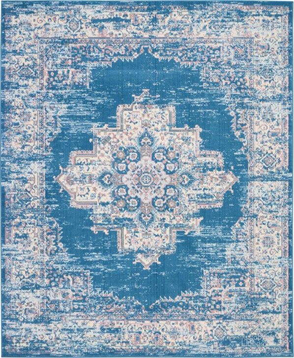 The appearance of Grafix Blue 7 X 10 Area Rug designed by Nourison in the transitional interior design. This blue piece of furniture  was selected by 1StopBedrooms from Grafix Collection to add a touch of cosiness and style into your home. Sku: 99446767172. Material: Polypropylene. Product Type: Area Rugs. Image1