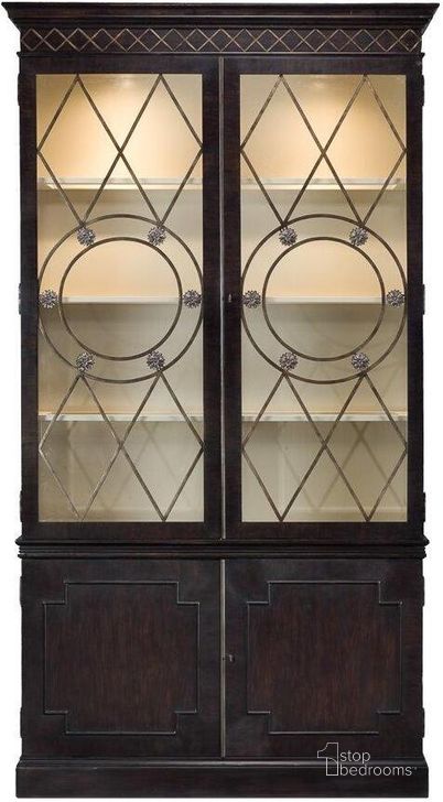 The appearance of Grafton Black China designed by Sarreid in the transitional interior design. This black piece of furniture  was selected by 1StopBedrooms from Grafton Collection to add a touch of cosiness and style into your home. Sku: 57-55. Product Type: China Cabinet. Image1