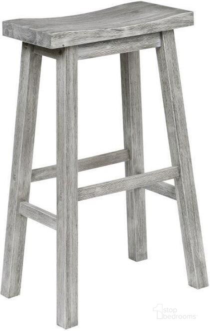The appearance of Granama Grey Barstool 0qb24537612 designed by Leisure Living in the rustic / southwestern interior design. This grey piece of furniture  was selected by 1StopBedrooms from Granama Collection to add a touch of cosiness and style into your home. Sku: 75229. Product Type: Barstool. Material: Rubberwood. Image1