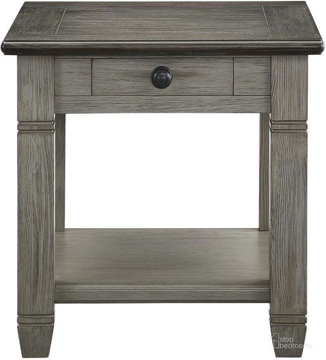 The appearance of Granby Coffee And Antique Gray End Table designed by Homelegance in the transitional interior design. This gray piece of furniture  was selected by 1StopBedrooms from Granby Collection to add a touch of cosiness and style into your home. Sku: 5627GY-04. Product Type: End Table. Material: Rubberwood. Image1