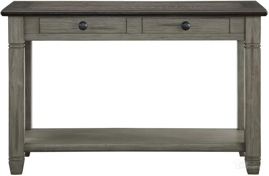 The appearance of Granby Coffee And Antique Gray Sofa Table designed by Homelegance in the transitional interior design. This gray piece of furniture  was selected by 1StopBedrooms from Granby Collection to add a touch of cosiness and style into your home. Sku: 5627GY-05. Product Type: Sofa Table. Material: Rubberwood. Image1